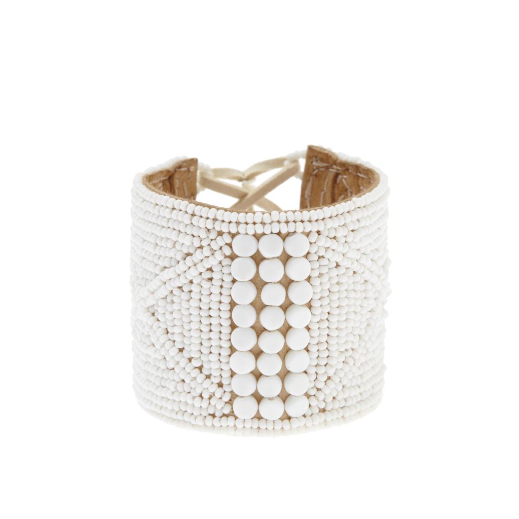 Leather Bracelet Cuff White – The Wanderful