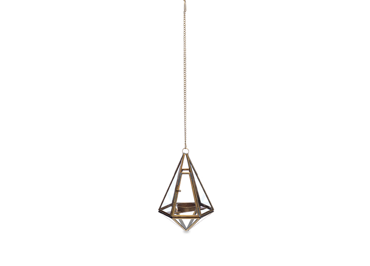 Hanging Lantern in Antique Brass - Small