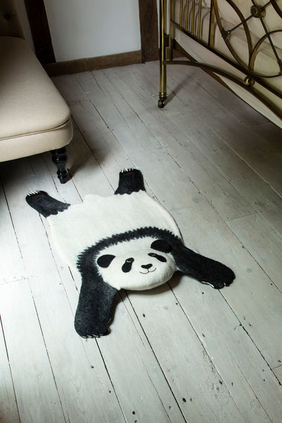 Panda rug felt sew heart felt