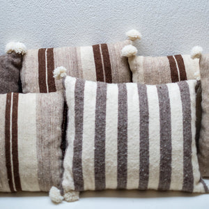 Striped cushion grey and white