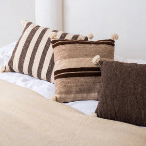 Striped cushion brown and white